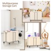 Hodonas 230L Rolling Laundry Hamper, 2-Section Laundry Basket with Wheels,