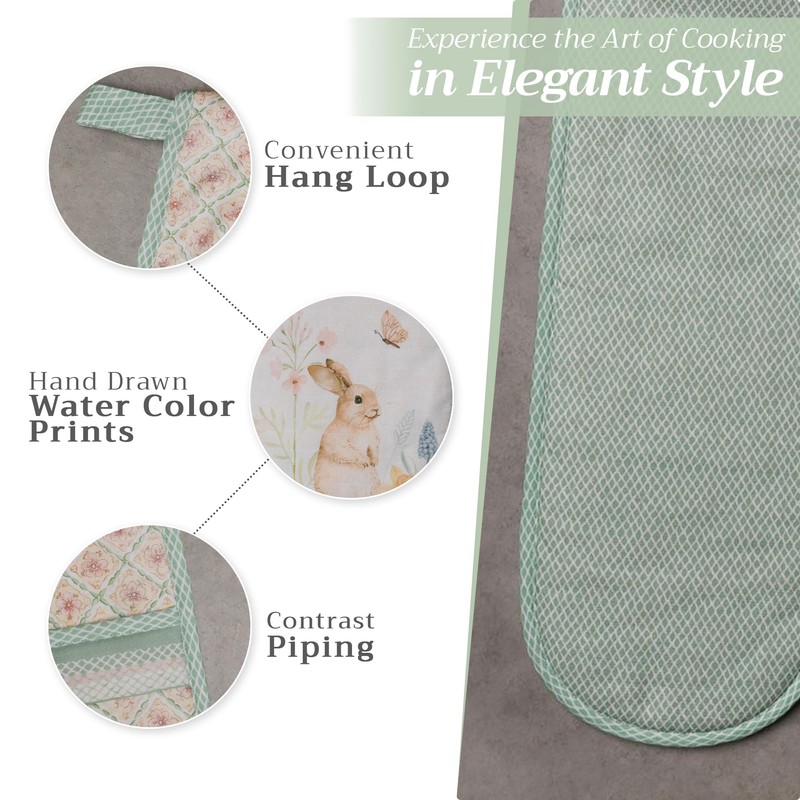Maison d'Hermine Double Oven Mitts 100% Cotton 7"x35" Double Oven