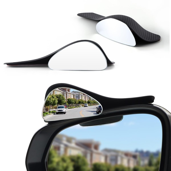 LivTee Blind Spot Mirror with Side Mirror Rain Guard, Carbon