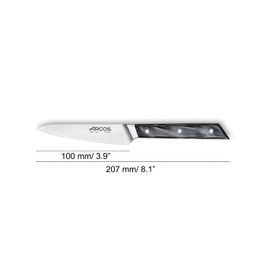 Arcos Eclipse Series 4-Inch Paring Knife – Forged Stainless Steel Blade with Silk Edge Plus – Black Acrylic Handle