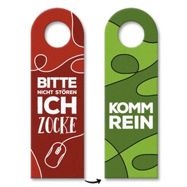 trendaffe - ‘Nicht stören, ich zocke’ or ‘Komm rein’ Door Hanger with Gamer Motif, Gaming Game