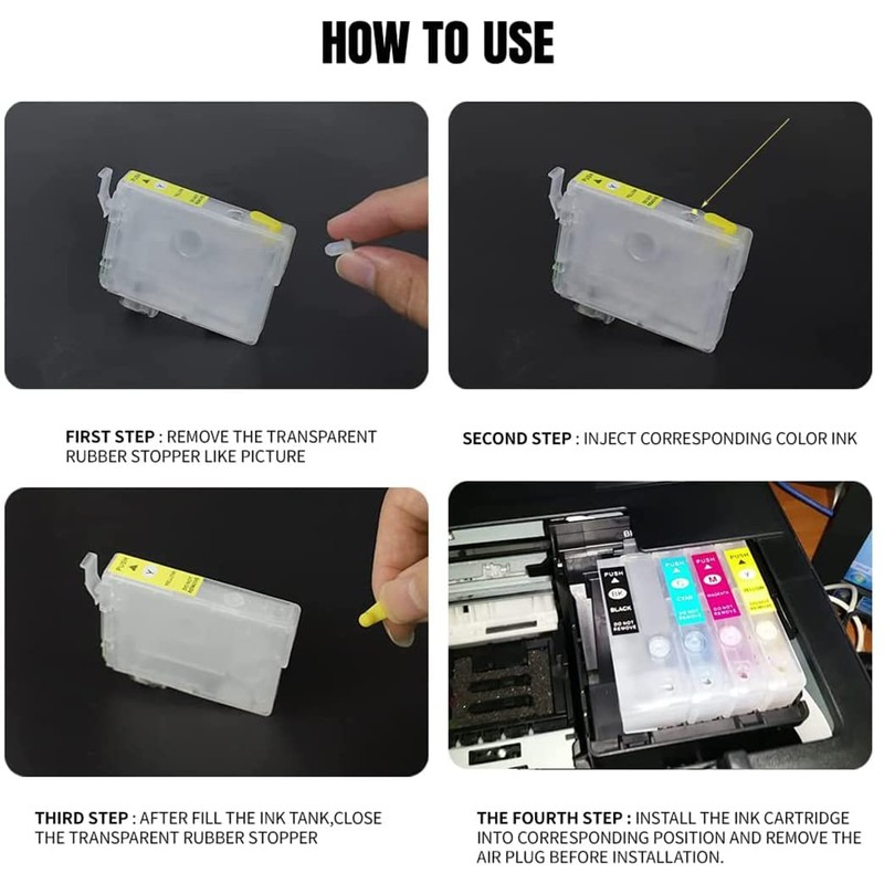 QUTHZZHY Sublimation Ink Cartridges, Empty Refillable Ink Cartridges Compatible with