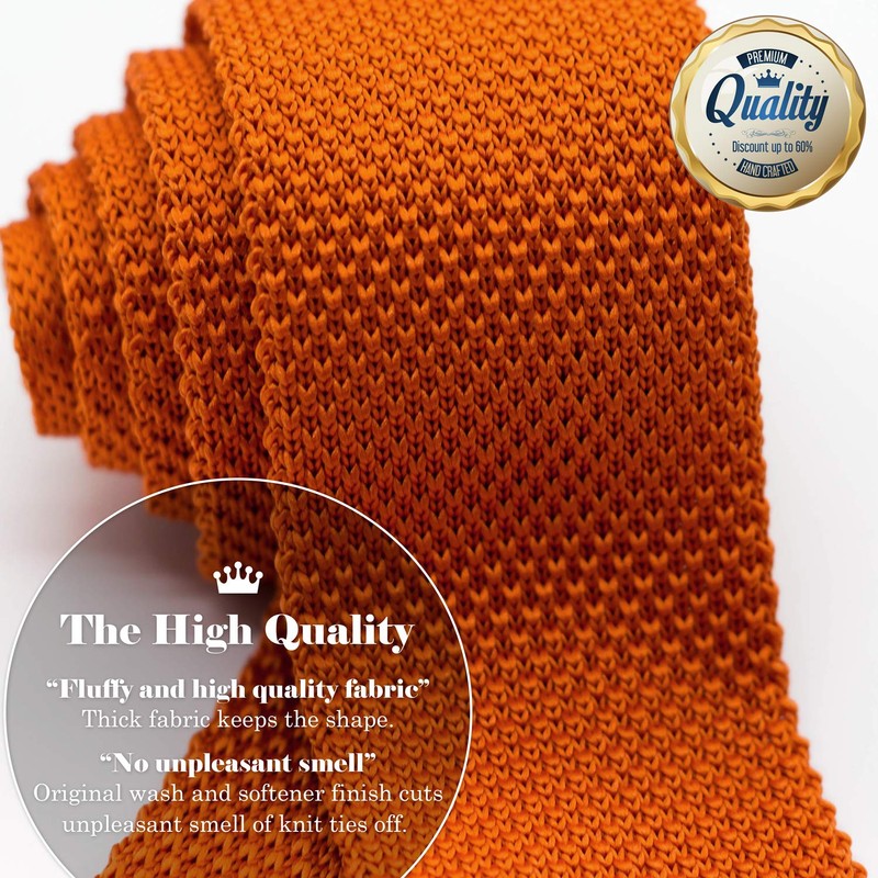 WANDM Men's Pointed Knit Tie Necktie Width 2.75 inches Washable