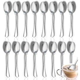 16 Pcs Spoons Silverware Set, Top Food Grade Stainless Steel Spoons Set, Tea Spoons, Dessert Spoons, Flatware Small Coffee Spoons,5.5 Inches, Mirror Finish & Dishwasher Safe