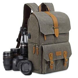 UBAYMAX Camera Backpack, DSLR/SLR Mirrorless Canvas Camera Bags Waterproof Camera Rucksack 15.6 inch Laptop Bag Travel Bag for Canon Nikon Sony Camera and Lens Tripod Accessories