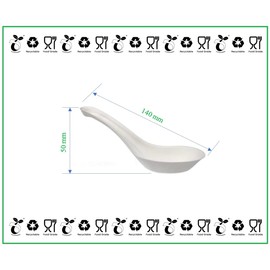 Enviropack 100 Bagasse Ramen Spoons, Soup Serving Spoons, Eco-Friendly Disposable Compostable Spoons, 140mm