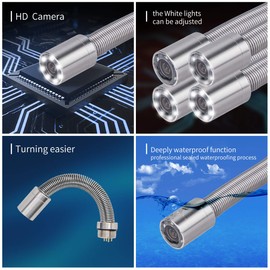 0.67inch/17mm Sewer Camera Head Accessories,6 Pcs Adjustable LED Lights,Waterproof IP68 for Pipe Drain Endoscope Camera Replacement with Protective Cover
