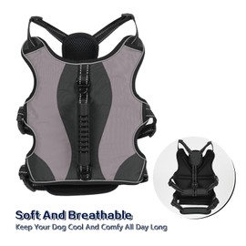 Dog Harness Pet Supplies,Durable Handle Grip Fully Padded Harness for Pet (Black, S)