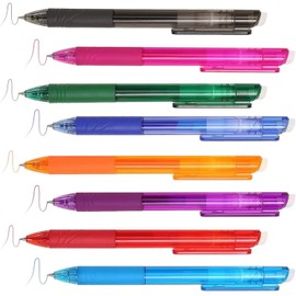 Erasable Gel Ink Rollerball Pens,8pcs erasable pens,erasable gel ink rollerball pens,liquid pens quick-drying rolling ball 0.7mm tip rub out pens,drying with rubber stylo effaçable
