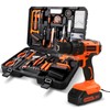 COMOWARE Household Tool Set with 20V Cordless Drill Driver, 120Pcs