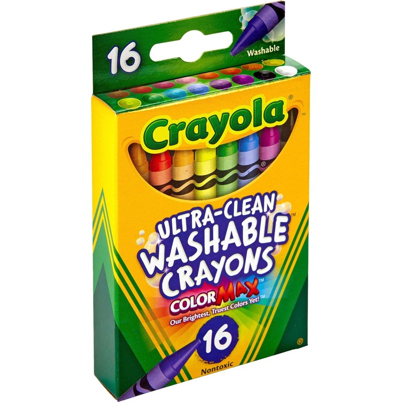 Crayola Ultra-Clean Washable Crayons (526916), 16 Colors