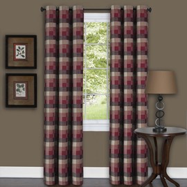 Achim Home Furnishings, Burgundy Harvard Window Pair Curtain Tier, 57" x 24" (HVTR24BU12)