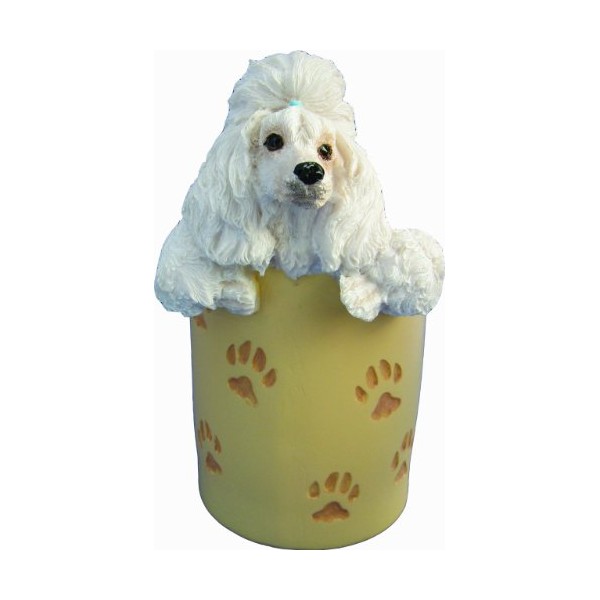 Poodle Pencil Cup Holder with Realistic Hand Painted Poodle Face