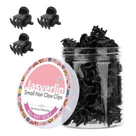 JASVERLIN Mini Hair Clips Black, Non-Slip Small Hair Claw Clips Plastic Short Hair Accessories for Women Girls 50 pcs (Black)