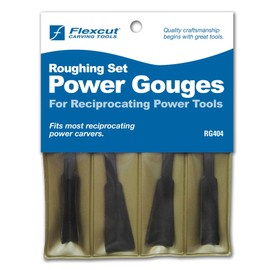 Flexcut Carving Tools, High-Carbon Steel, Roughing Power Gouge Tools, Set of 4 (RG404)