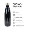 YOKO DESIGN 1336 Double-Walled Thermos Flask, Stainless Steel, Black, 19.8