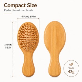 Zimtty Mini Bamboo Hair Brush Bulk, Wooden Paddle Detangling Brush with Anti Static Bristles for Scalp Massage, Travel Hairbrush for Women Men Kids Party Favors, Bridesmaid Gifts Wedding Gifts 12 Pack
