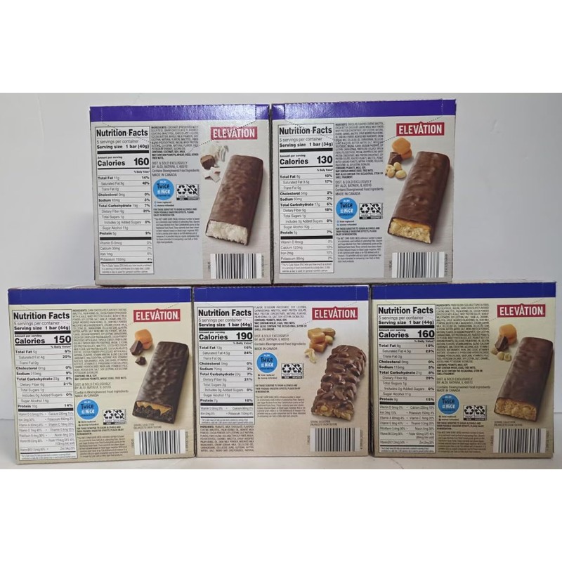 Elevation Endulgent & Snack Advance Bar 5 Flavors Chocolate Coconut,