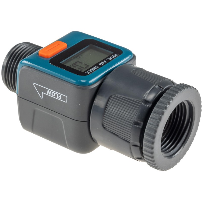 ChiliTec Digital Water Meter Flow Meter with Connection Adapter for