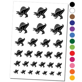 Spinosaurus Dinosaur Temporary Tattoo Water Resistant Fake Body Art Set Collection - Black (One Sheet)