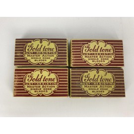 Gold Tone Goldenized Rust-Resisting Single Edge Razor Blades 4 Boxes Vintage