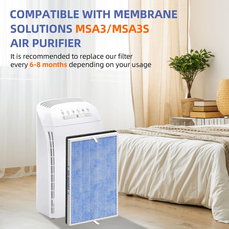 Pulluty MSA3/MSA3S HEPA Replacement Filter for Membrane Solutions MSA3 and