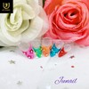 Mesh flower dress handmade nail tips - Long Round Square