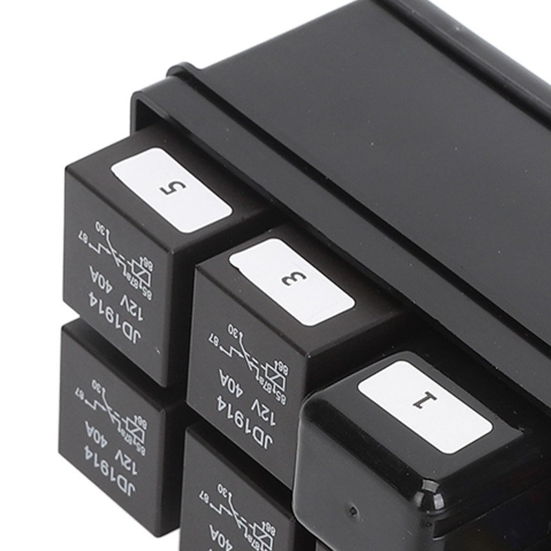 12V Fuse and Relay Box Kit 6Pcs 4 Pin Relays