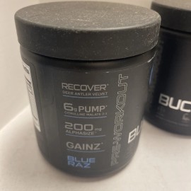 Bucked Up Pre-Workout Powder Blue Raz 11.3 OZ 30 Servings Exp 012/25 Lot of 2