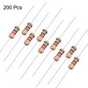 sourcing map 200Pcs 1K Ohm Resistor, 1/4W 5% Tolerance Carbon