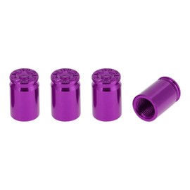 TUCKBOLD 4 Pcs Tire Valve Stem Caps Stylish 7x16.5mm Tyre Valve Dust Covers Bullet Case Shape Purple Aluminum Alloy