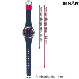 SINAR XB-48-2 Girls' Watch Youth Sports Watch Fitness Analogue Quartz 10 Bar Waterproof Blue Pink, blue, Strap.