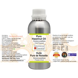 Greenwood Essential Pure Hazelnut Oil (Corylus avellana) Natural Therapeutic Quality Cold Pressed 300 ml (10 oz)