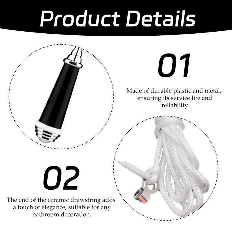 1 Pcs Bathroom Light Pull Cord,Pull Cord Light Switch Bathroom