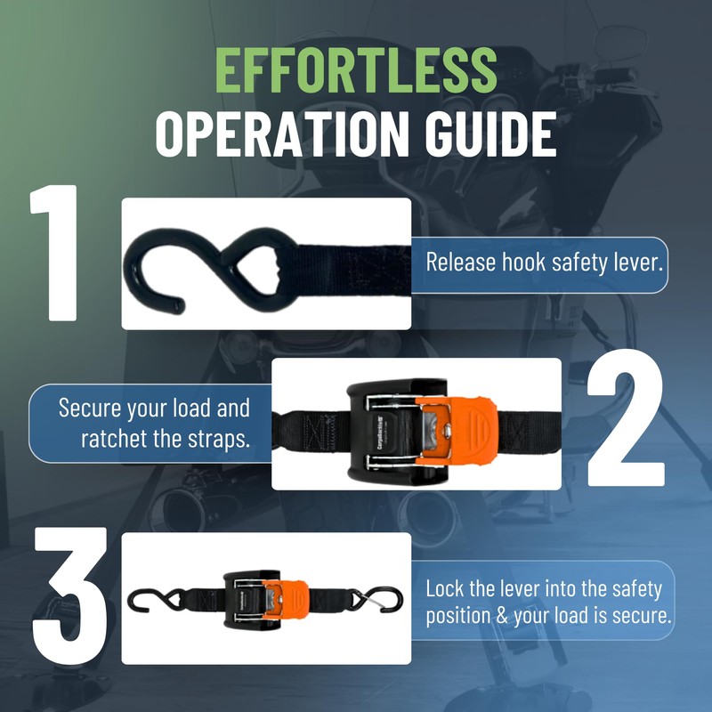 CargoBuckle G3 2-Inch Retractable Ratchet Tie-Down System - Heavy Duty