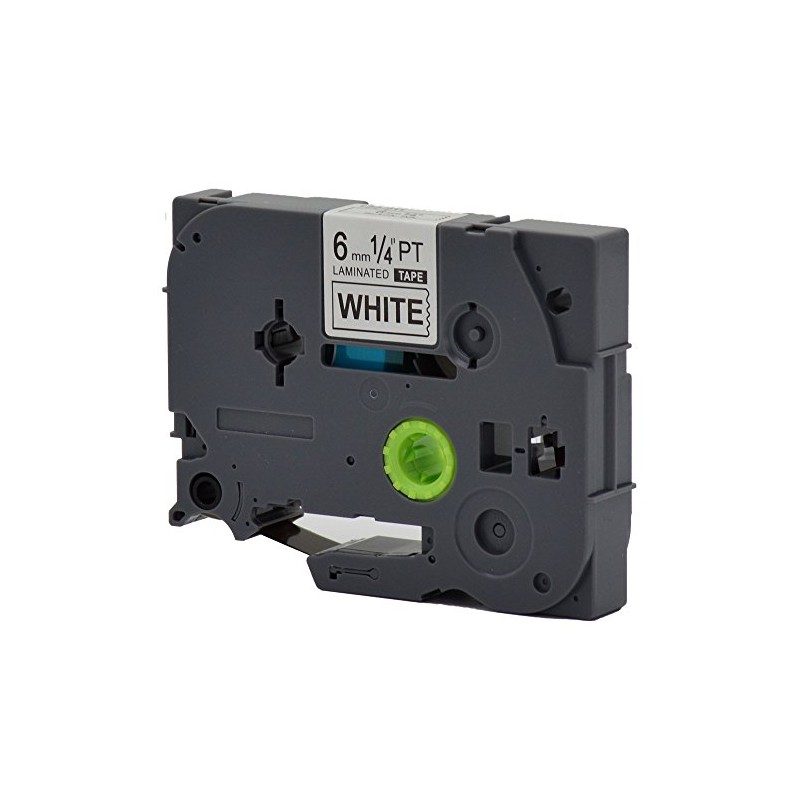 6mm Width Laminated Label Tape for Brother P-Touch PT-1000. Black