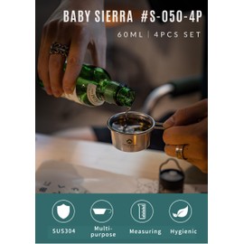 [4-Pack] Mini 304 Stainless Steel Sierra Cups – 60ml Small Camping Cups for Sauce, Espresso, Tasting & Outdoor Cooking – Lightweight, Stackable, Rust-Resistant – Ideal for Hiking, Camping & Picnics