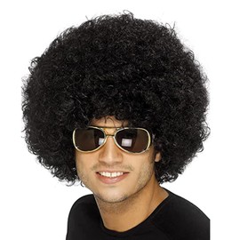 KALUROIL Afro Wig Curly Head Wig Black Afro Wig Curly Wig Carnival Unisex 70s Funky Afro Wig, One Size, (Black)