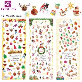 KADS 4PCS DIY Nail Art Stickers Christmas Snowflakes Snowmen Decoration