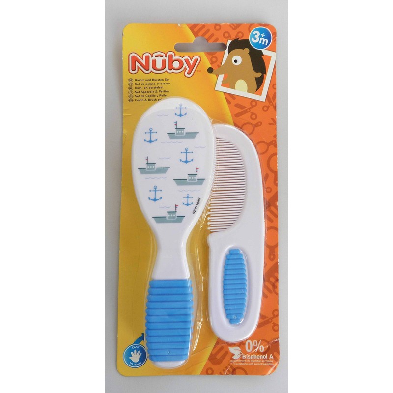 Nuby Brush and Comb Set, Colors May Vary
