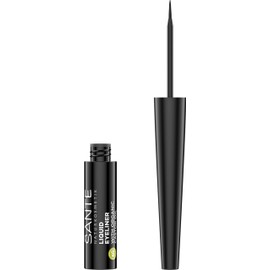 Sante Naturkosmetik Liquid Eyeliner 01 Black, Liquid Eyeliner in Black, Fine Special Felt Tip, Natural Make-Up, Vegan 3.5 ml
