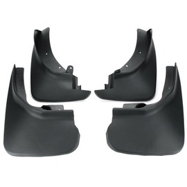 BURANIFUSION 4pcs Rock Splash Guards Flaps Mudguards Front Rear Side Heavy Duty Carbon Molded Flexible Tpo Plastics for Ford for Explorer 2011-2018 2.0L,2.3L,3.5L-Engine Petrol-Fuel Polished WEF0355