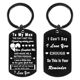 To My Man Keyring Valentines Day Gifts for Him Anniversary Keychain for Men Husband Gifts from Wife Boyfriend Gifts for Husband Birthday Gifts Boyfriend Keyring Husband Keyring Present for Men