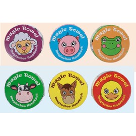 KAMACA Magic Towels, Set of 6, Size Approx. 30 cm x 30 cm Each, with Wonderful Motifs, Made from 100% Cotton, Farm Animals