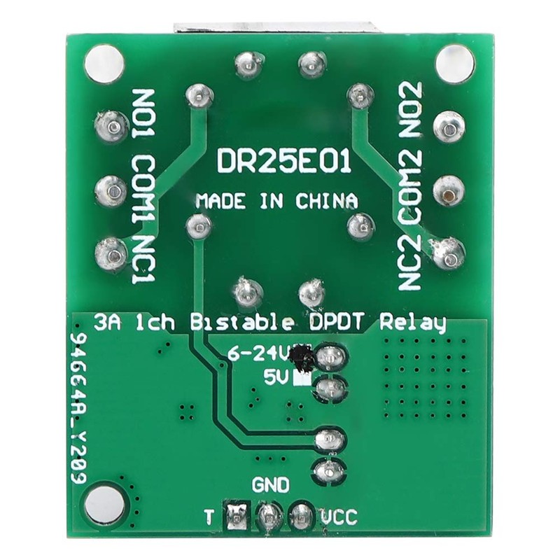 Self-Locking Relay Module, DC 5-24V 3-5A FlipFlop Latch DPDT Relay