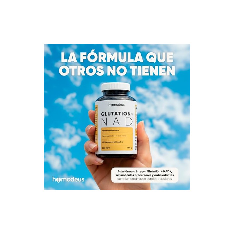 Antioxidante Glutatión NAD+ 180 Cápsulas con NAC y CoQ10 Homodeus