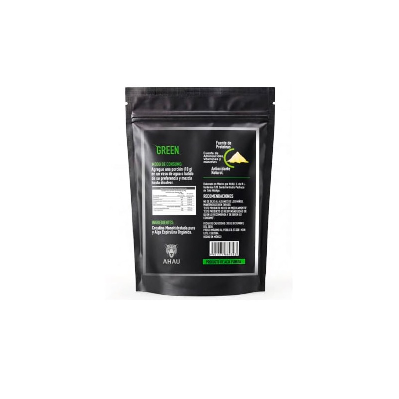 Creatina Green Ahau de 500g- Adicionada con Espirulina