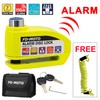 FD-MOTO Alarm Disc Lock & Reminder Cable Yellow Green
