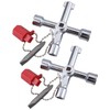 4 Way Sillcock Key Set, Equipped with Bits,Multi Functional Water