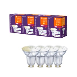 LEDVANCE Smart+ LED, ZigBee GU10 Reflector, Warm White, Dimmable, Directly Compatible with Echo Plus and Echo Show (2nd Gen), 4-Pack